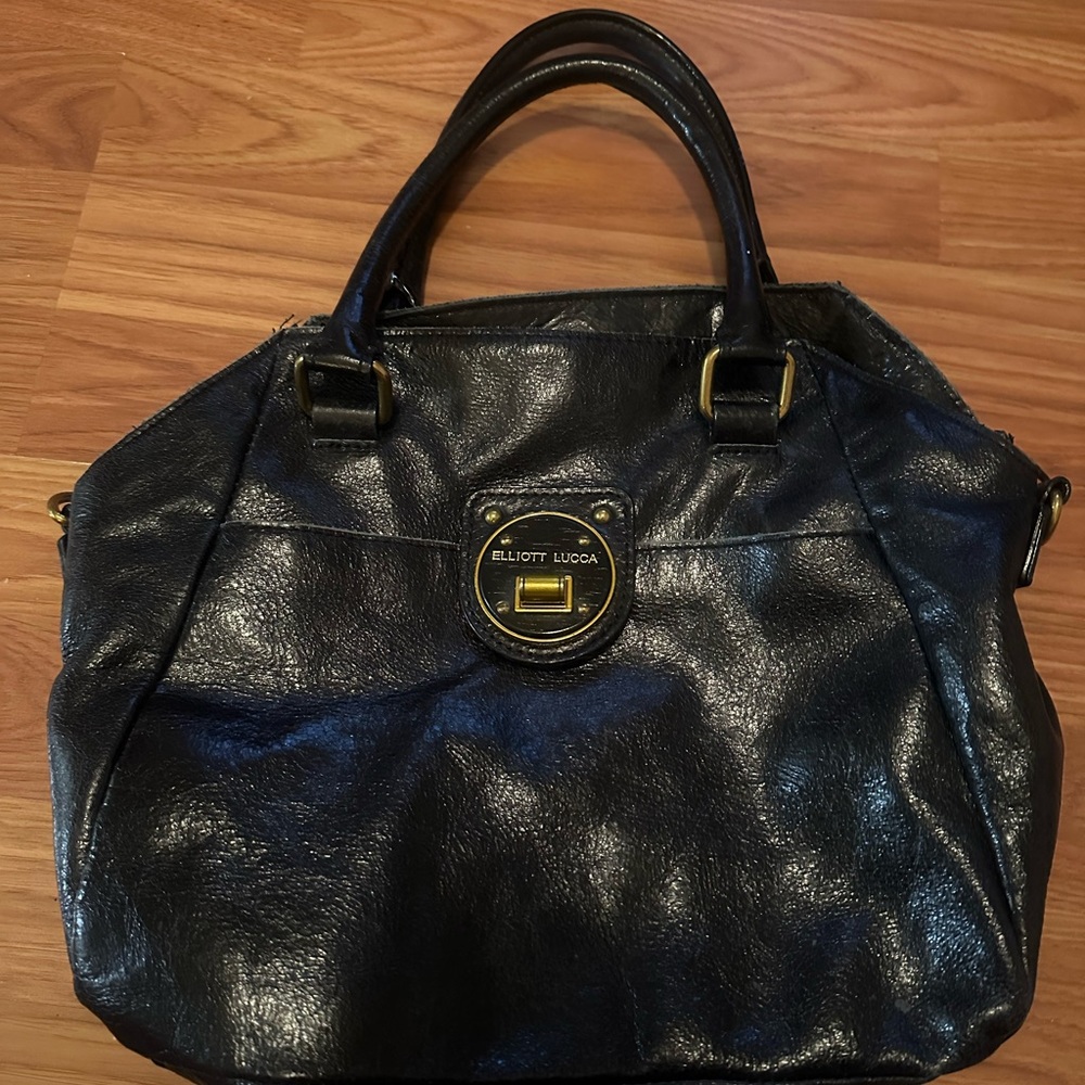 Elliott Lucca Black Leather Handbag